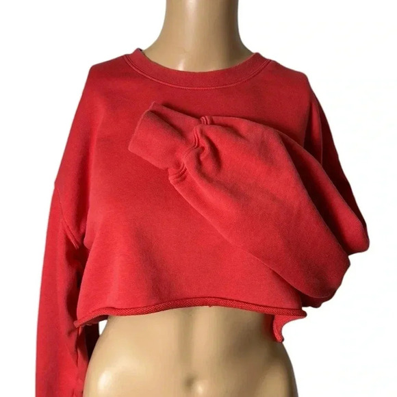 ARITZIA TNA AIRY AF  CROPPED  RED TOP, PTP 23”,women Lg ,oversized cropped - Picture 9 of 12